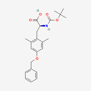 Chemical structure of O-Benzyl-N-(tert-butoxycarbonyl)-2,6-dimethyl-L-tyrosine