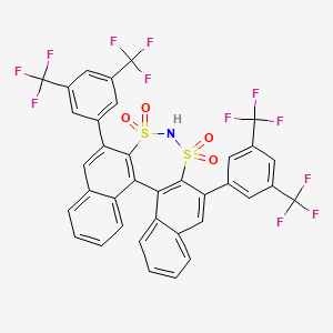 Chemical structure of (S)-3,3'-Bis[3,5-bis(trifluoromethyl)phenyl]-1,1'-binaphthyl-2,2'-disulfonimide