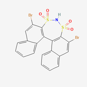 Chemical structure of R-3,3'-Dibromo-1,1'-Binaphthalene-2,2'-sulfonimide