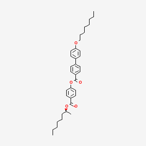 Chemical structure of (S)-4-((Octan-2-yloxy)carbonyl)phenyl 4'-(octyloxy)-[1,1'-biphenyl]-4-carboxylate