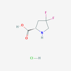 Chemical structure of (S)-4,4-Difluoropyrrolidine-2-carboxylic acid hydrochloride