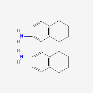 Chemical structure of (S)-5,5',6,6',7,7',8,8'-Octahydro-[1,1'-binaphthalene]-2,2'-diamine