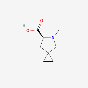 Chemical structure of (S)-5-Methyl-5-azaspiro[2.4]heptane-6-carboxylic acid