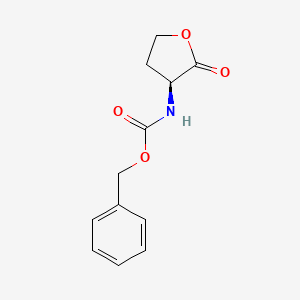 Chemical structure of (S)-Benzyl (2-oxotetrahydrofuran-3-yl)carbamate