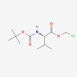 Chemical structure of (S)-Chloromethyl 2-((tert-butoxycarbonyl)amino)-3-methylbutanoate