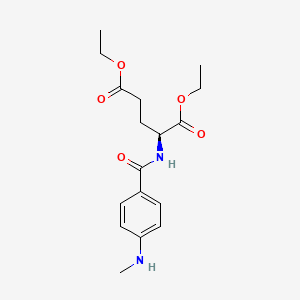 Chemical structure of (S)-Diethyl 2-(4-(methylamino)benzamido)pentanedioate