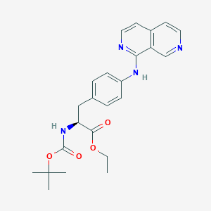 Chemical structure of (S)-ethyl 3-(4-(2,7-naphthyridin-1-ylamino)phenyl)-2-(tert-butoxycarbonylamino)propanoate