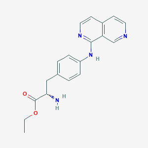 Chemical structure of (S)-ethyl 3-(4-(2,7-naphthyridin-1-ylamino)phenyl)-2-aminopropanoate