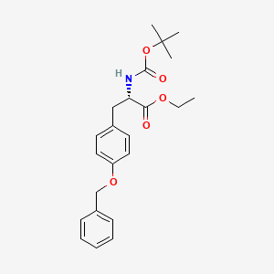Chemical structure of (S)-Ethyl 3-(4-(benzyloxy)phenyl)-2-((tert-butoxycarbonyl)amino)propanoate