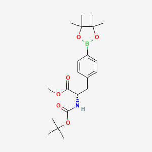 Chemical structure of (S)-Methyl 2-((tert-butoxycarbonyl)amino)-3-(4-(4,4,5,5-tetramethyl-1,3,2-dioxaborolan-2-yl)phenyl)propanoate