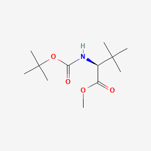 Chemical structure of (S)-Methyl 2-((tert-butoxycarbonyl)amino)-3,3-dimethylbutanoate