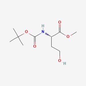 Chemical structure of (S)-Methyl 2-((tert-butoxycarbonyl)amino)-4-hydroxybutanoate