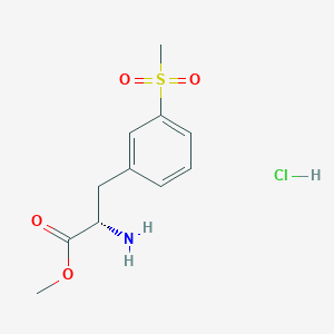 Chemical structure of (S)-Methyl 2-amino-3-(3-(methylsulfonyl)phenyl)propanoate hydrochloride