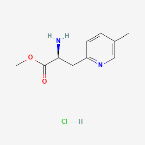 Chemical structure of (S)-Methyl 2-amino-3-(5-methylpyridin-2-yl)propanoate hydrochloride