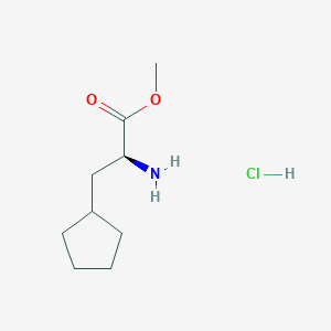 Chemical structure of (S)-Methyl 2-amino-3-cyclopentylpropanoate hydrochloride