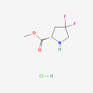 Chemical structure of (S)-Methyl 4,4-difluoropyrrolidine-2-carboxylate hydrochloride