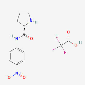 Chemical structure of (S)-N-(4-Nitrophenyl)pyrrolidine-2-carboxamide 2,2,2-trifluoroacetate