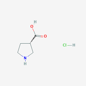 Chemical structure of (S)-Pyrrolidine-3-carboxylic acid hydrochloride