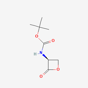 Chemical structure of (S)-tert-Butyl (2-oxooxetan-3-yl)carbamate