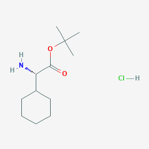 Chemical structure of (S)-tert-Butyl 2-amino-2-cyclohexylacetate hydrochloride