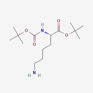 Chemical structure of (S)-tert-Butyl 6-amino-2-((tert-butoxycarbonyl)amino)hexanoate