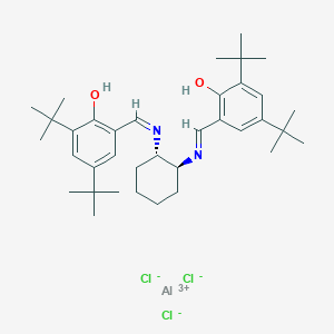 Chemical structure of (S,S)-N,N'-Bis(3,5-di-tert-butylsalicylidene)-1,2-cyclohexanediaminoaluminum chloride