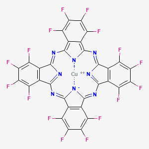 Chemical structure of (SP-4-1)-[1,2,3,4,8,9,10,11,15,16,17,18,22,23,24,25-Hexadecafluoro-29H,31H-phthalocyaninato(2-)-κN29,κN30,κN31,κN32]copper