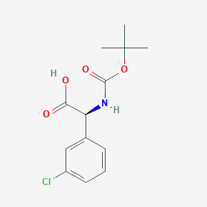 Chemical structure of N-Boc-2-(3'-Chlorophenyl)-L-glycine