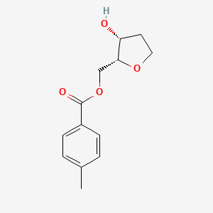 Chemical structure of [(2R,3R)-3-Hydroxytetrahydrofuran-2-yl]methyl 4-methylbenzoate