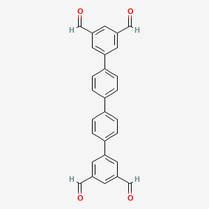 Chemical structure of [1,1':4',1'':4'',1'''-Quaterphenyl]-3,3''',5,5'''-tetracarbaldehyde