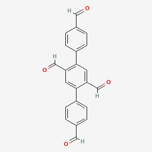 Chemical structure of [1,1':4',1''-Terphenyl]-2',4,4'',5'-tetracarbaldehyde