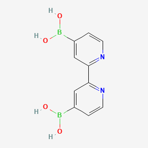 Chemical structure of [2,2'-Bipyridine]-4,4'-diyldiboronic acid