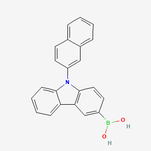Chemical structure of [9-(Naphthalen-2-yl)-9H-carbazol-3-yl]boronic Acid (contains varying amounts of Anhydride)