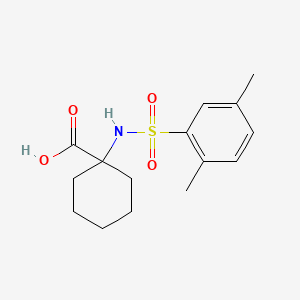 Chemical structure of 1-((2,5-Dimethylphenyl)sulfonamido)cyclohexane-1-carboxylic acid