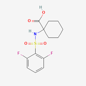 Chemical structure of 1-((2,6-Difluorophenyl)sulfonamido)cyclohexane-1-carboxylic acid