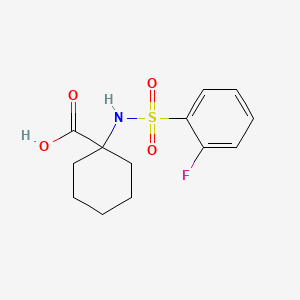 Chemical structure of 1-((2-Fluorophenyl)sulfonamido)cyclohexane-1-carboxylic acid