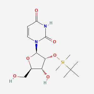 Chemical structure of 1-((2R,3R,4R,5R)-3-((tert-Butyldimethylsilyl)oxy)-4-hydroxy-5-(hydroxymethyl)tetrahydrofuran-2-yl)pyrimidine-2,4(1H,3H)-dione