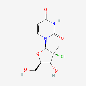 Chemical structure of 1-((2R,3R,4R,5R)-3-chloro-4-hydroxy-5-(hydroxymethyl)-3-methyltetrahydrofuran-2-yl)pyrimidine-2,4(1H,3H)-dione