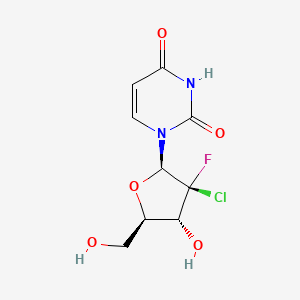 Chemical structure of 1-((2R,3S,4R,5R)-3-chloro-3-fluoro-4-hydroxy-5-(hydroxymethyl)tetrahydrofuran-2-yl)pyrimidine-2,4(1H,3H)-dione