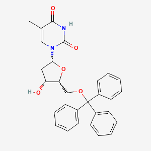 Chemical structure of 1-(2-deoxy-5-O-trityl-beta-D-threopentofuranosyl)thymine