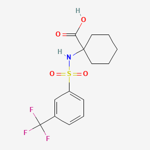 Chemical structure of 1-((3-(Trifluoromethyl)phenyl)sulfonamido)cyclohexane-1-carboxylic acid