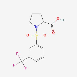 Chemical structure of 1-((3-(Trifluoromethyl)phenyl)sulfonyl)pyrrolidine-2-carboxylic acid
