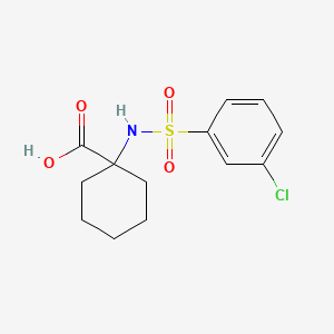 Chemical structure of 1-((3-Chlorophenyl)sulfonamido)cyclohexane-1-carboxylic acid