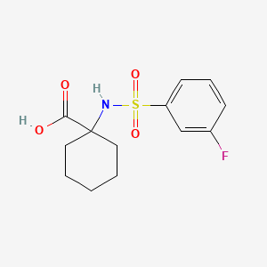 Chemical structure of 1-(3-Fluorobenzenesulfonamido)cyclohexane-1-carboxylic acid