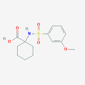 Chemical structure of 1-((3-Methoxyphenyl)sulfonamido)cyclohexane-1-carboxylic acid
