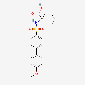 Chemical structure of 1-((4'-Methoxy-[1,1'-biphenyl])-4-sulfonamido)cyclohexane-1-carboxylic acid