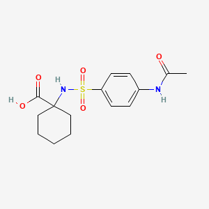 Chemical structure of 1-((4-Acetamidophenyl)sulfonamido)cyclohexane-1-carboxylic acid