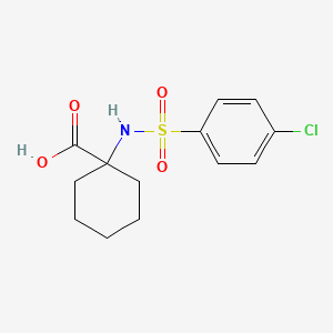 Chemical structure of 1-((4-Chlorophenyl)sulfonamido)cyclohexane-1-carboxylic acid