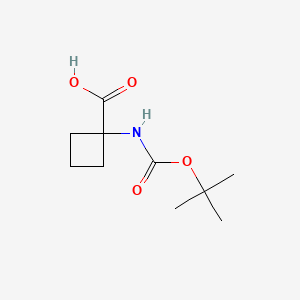 Chemical structure of 1-((tert-Butoxycarbonyl)amino)cyclobutanecarboxylic acid
