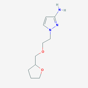 Chemical structure of 1-{2-[(oxolan-2-yl)methoxy]ethyl}-1H-pyrazol-3-amine